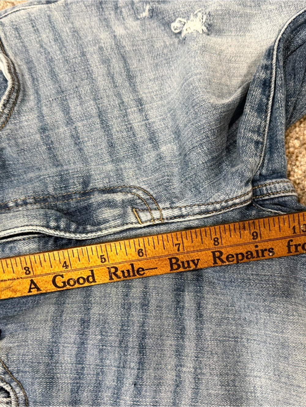 GT-0146 — Eunina High Rise Straight Leg Distressed Jeans 7/28 Light Wash
