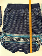 GT-0134 Merona Fair Isle Nordic Sweater L 100% Cotton Navy Teal