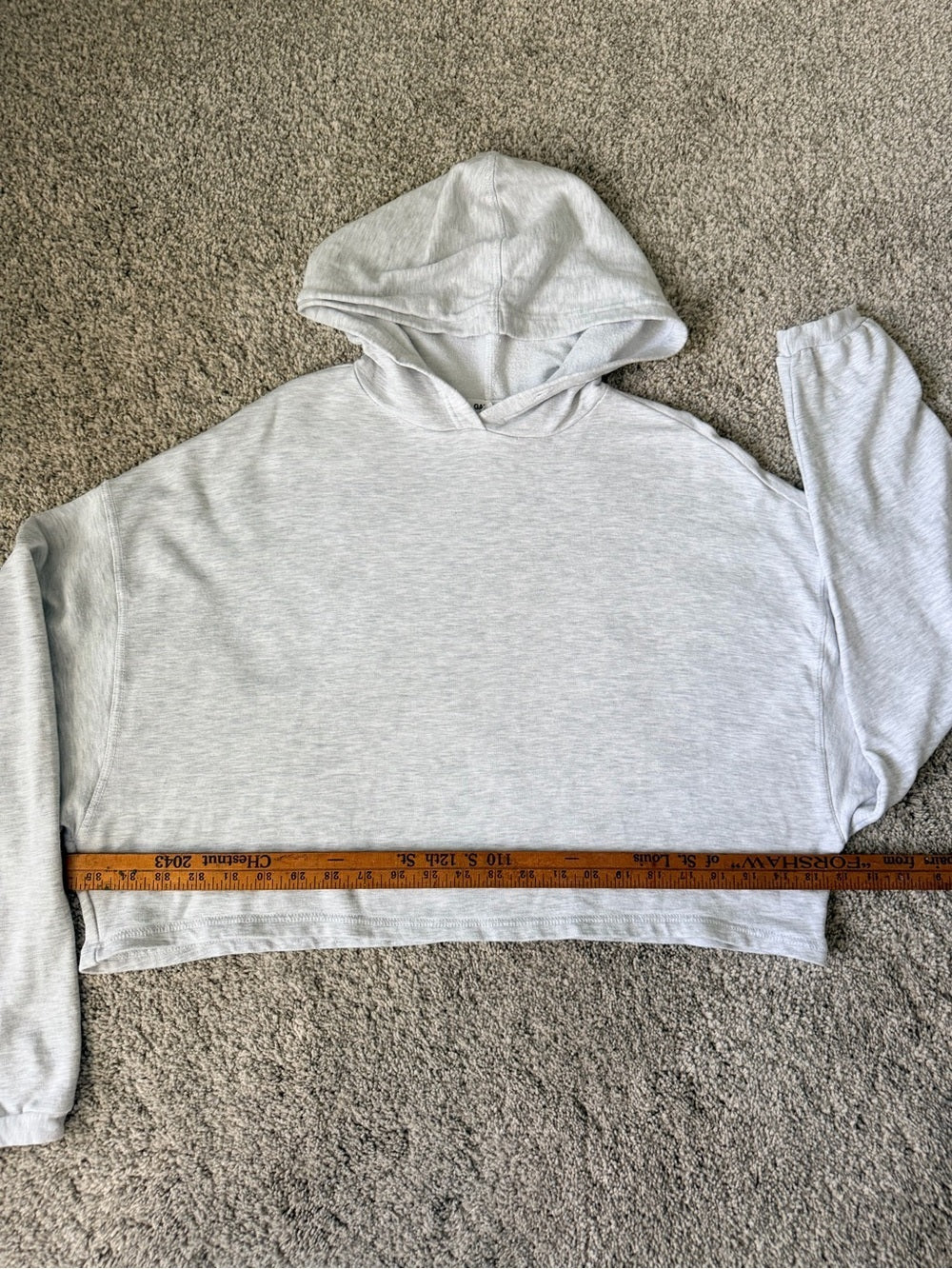 Garage Heather Gray Oversized Cropped Hoodie Sweatshirt P/S