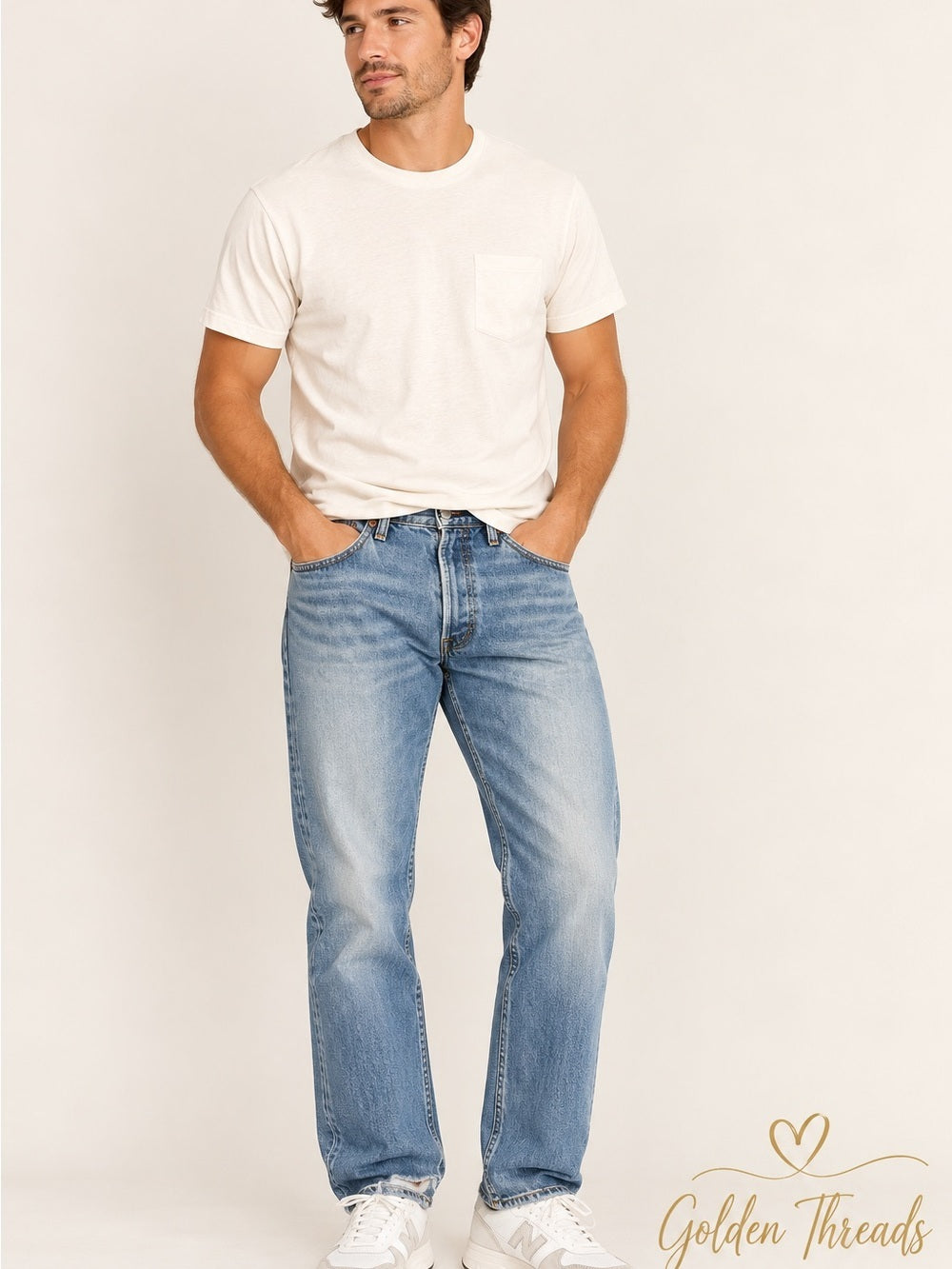 GT-0148 — Levi’s 505 Light Wash Regular Straight Men’s Jeans 34x29 Y2K