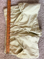 GT-0176 Free People Linen Blend Pull-On Shorts Warm Olive M Oversized Pockets