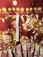 0031-Free People Burgundy Floral Tie-Front Blouse Size Small