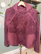Nike Burgundy Sherpa Fleece Pullover Funnel Neck Sweatshirt Size Medium