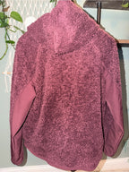 Nike Burgundy Sherpa Fleece Pullover Funnel Neck Sweatshirt Size Medium