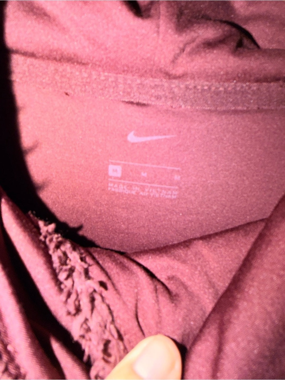 Nike Burgundy Sherpa Fleece Pullover Funnel Neck Sweatshirt Size Medium