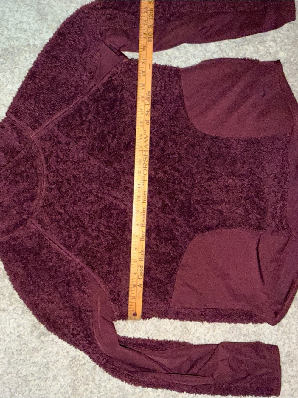 Nike Burgundy Sherpa Fleece Pullover Funnel Neck Sweatshirt Size Medium