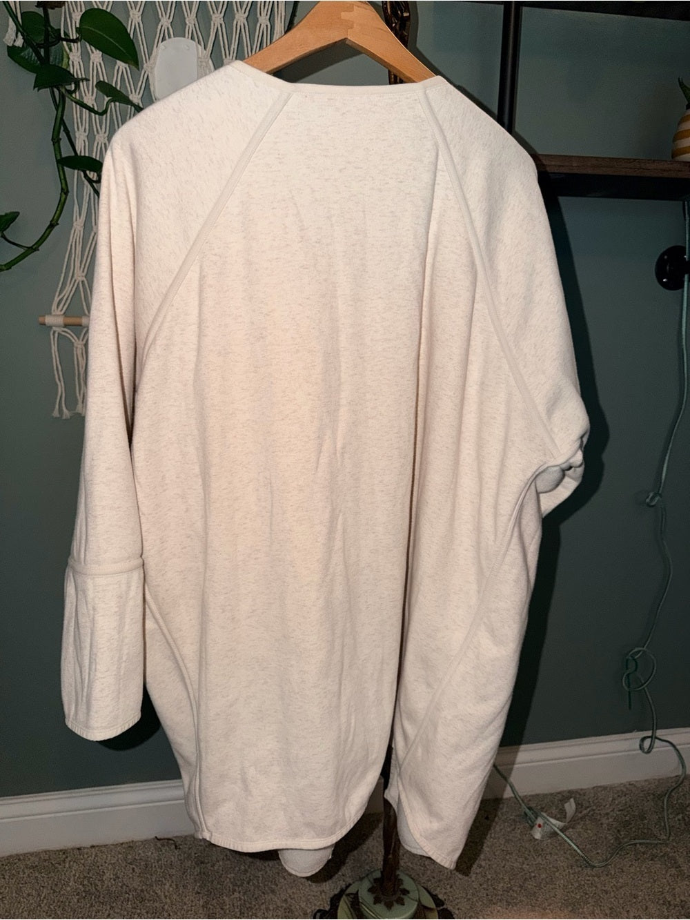 GT-0055 Athleta Open-Front Cream Women's Coatigan - Lightweight Cozy Layer