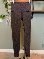GT-0057 Lululemon High Rise Knit Leggings Heathered Black Gray Size 6