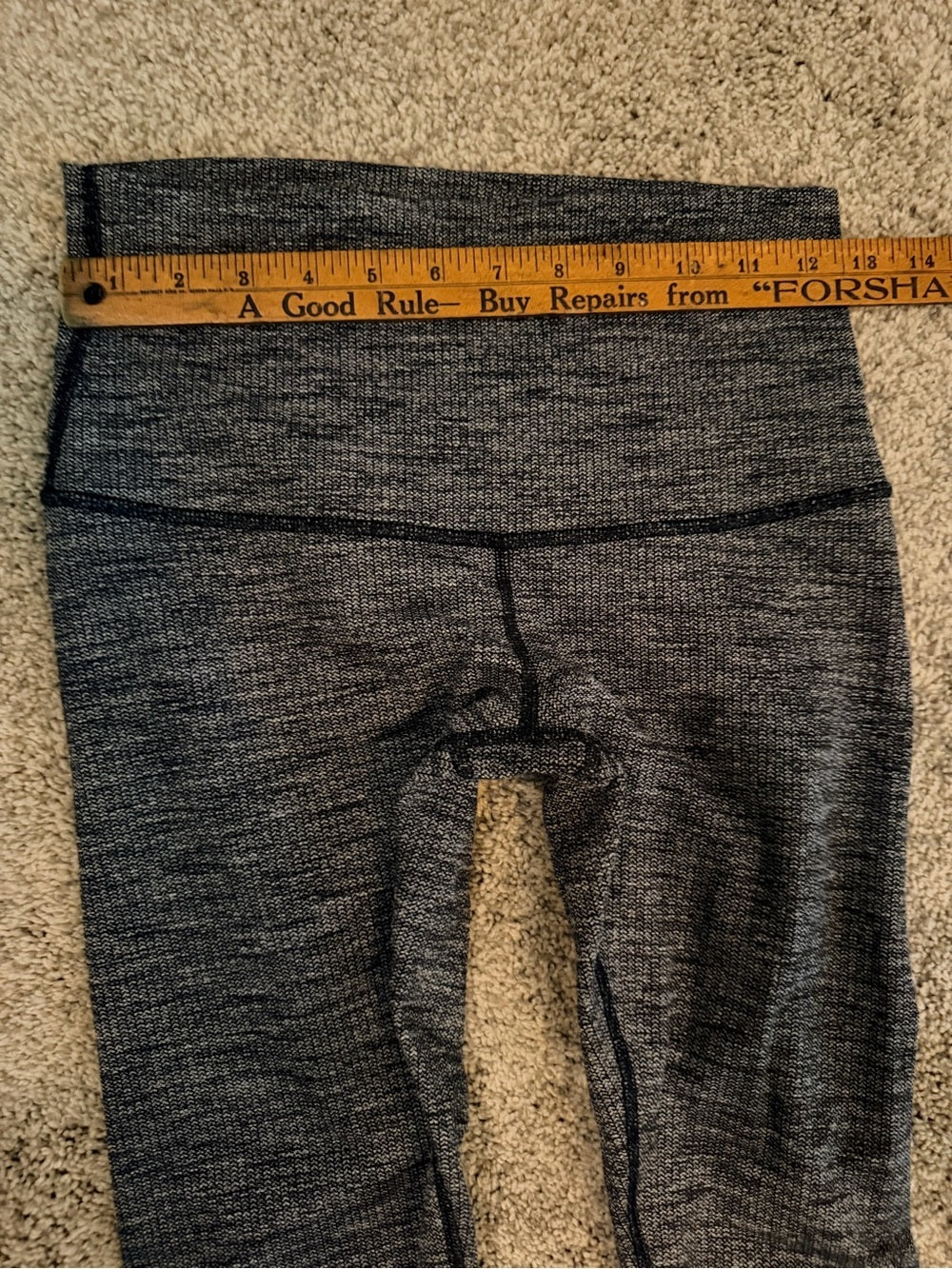 GT-0057 Lululemon High Rise Knit Leggings Heathered Black Gray Size 6