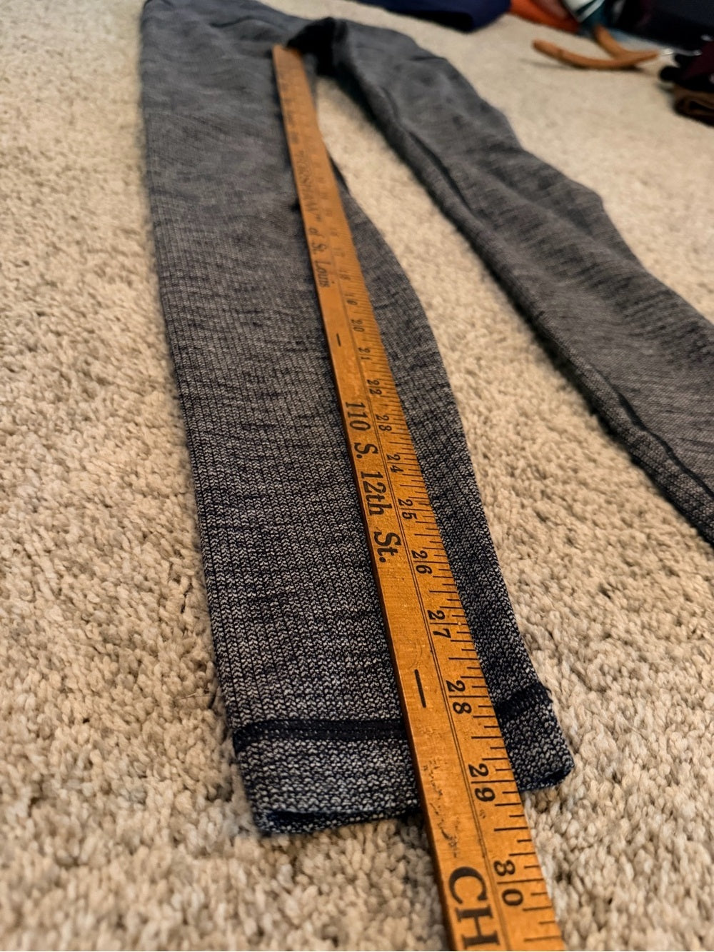 GT-0057 Lululemon High Rise Knit Leggings Heathered Black Gray Size 6