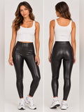 GT-0059 SPANX Faux Leather High Waisted Leggings Black Large
