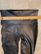 GT-0059 SPANX Faux Leather High Waisted Leggings Black Large