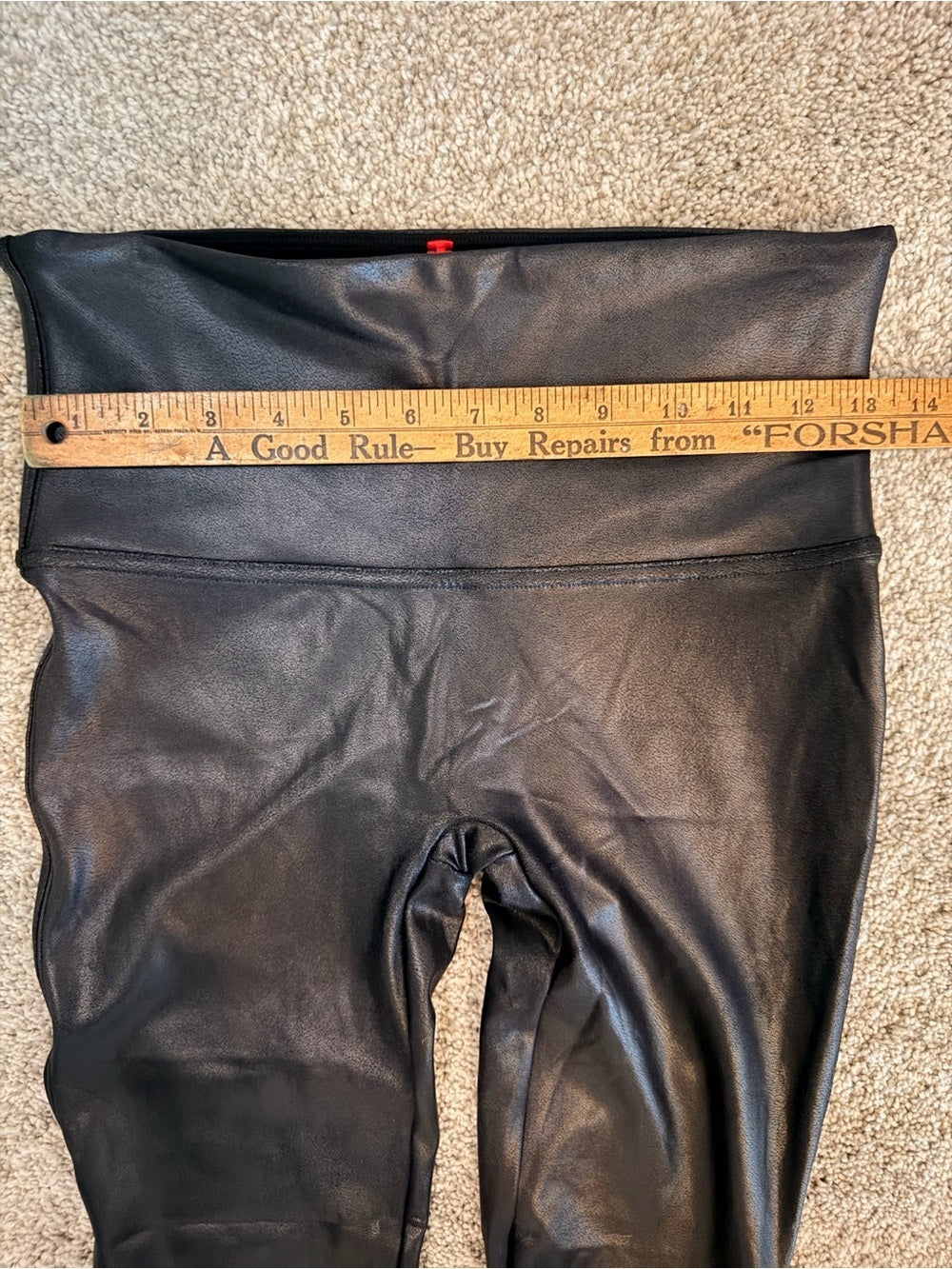 GT-0059 SPANX Faux Leather High Waisted Leggings Black Large