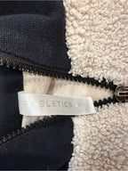 GT-0153 Fabletics Sherpa Fleece Quarter Zip Pullover S Cream Black Cozy