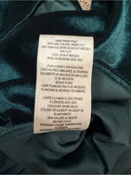 GT-0161 Maison Tara Teal Velvet Faux Wrap Dress 8 Rosette Ruffle Holiday