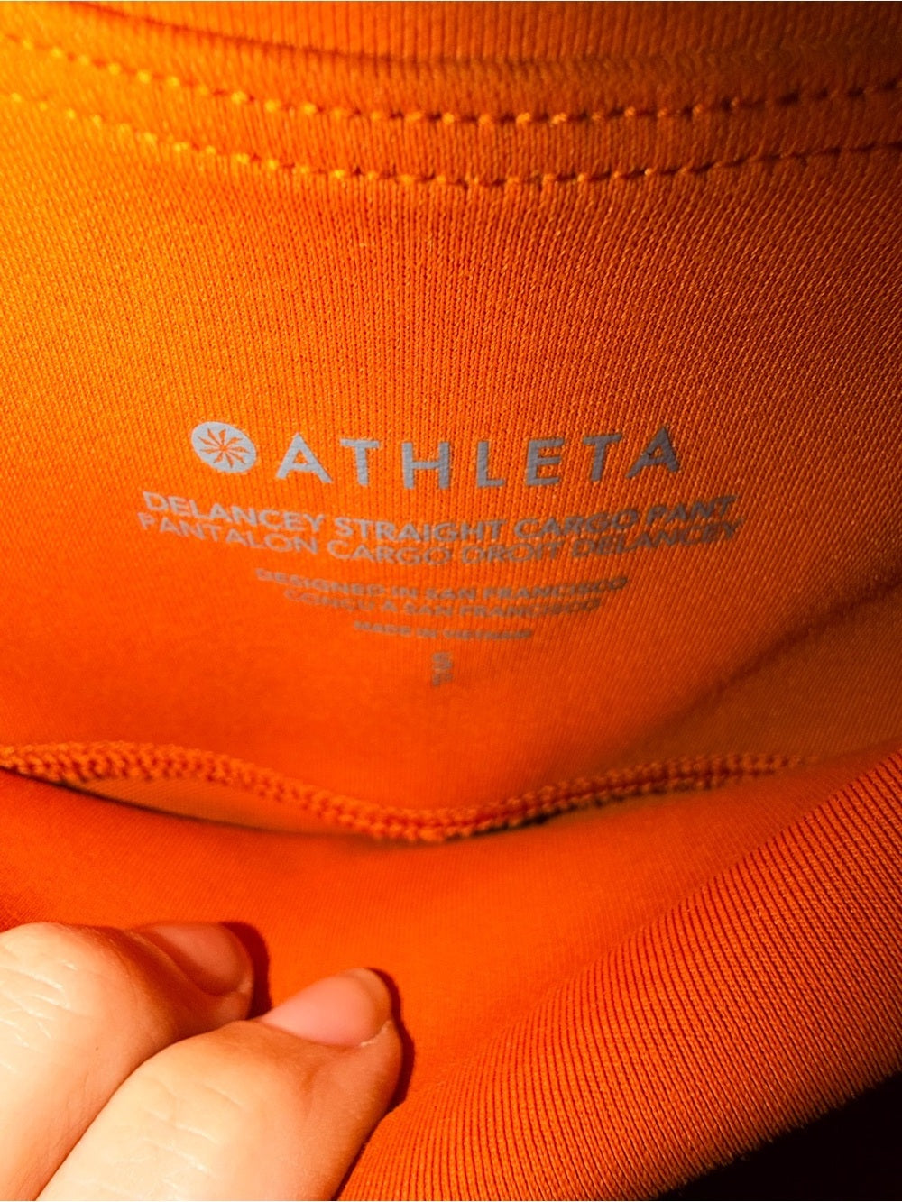 GT-0061 Athleta Delancey Straight Cargo Pant Orange Size 8