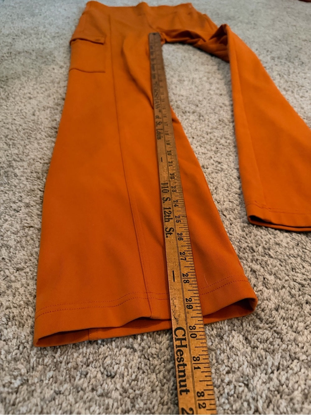 GT-0061 Athleta Delancey Straight Cargo Pant Orange Size 8