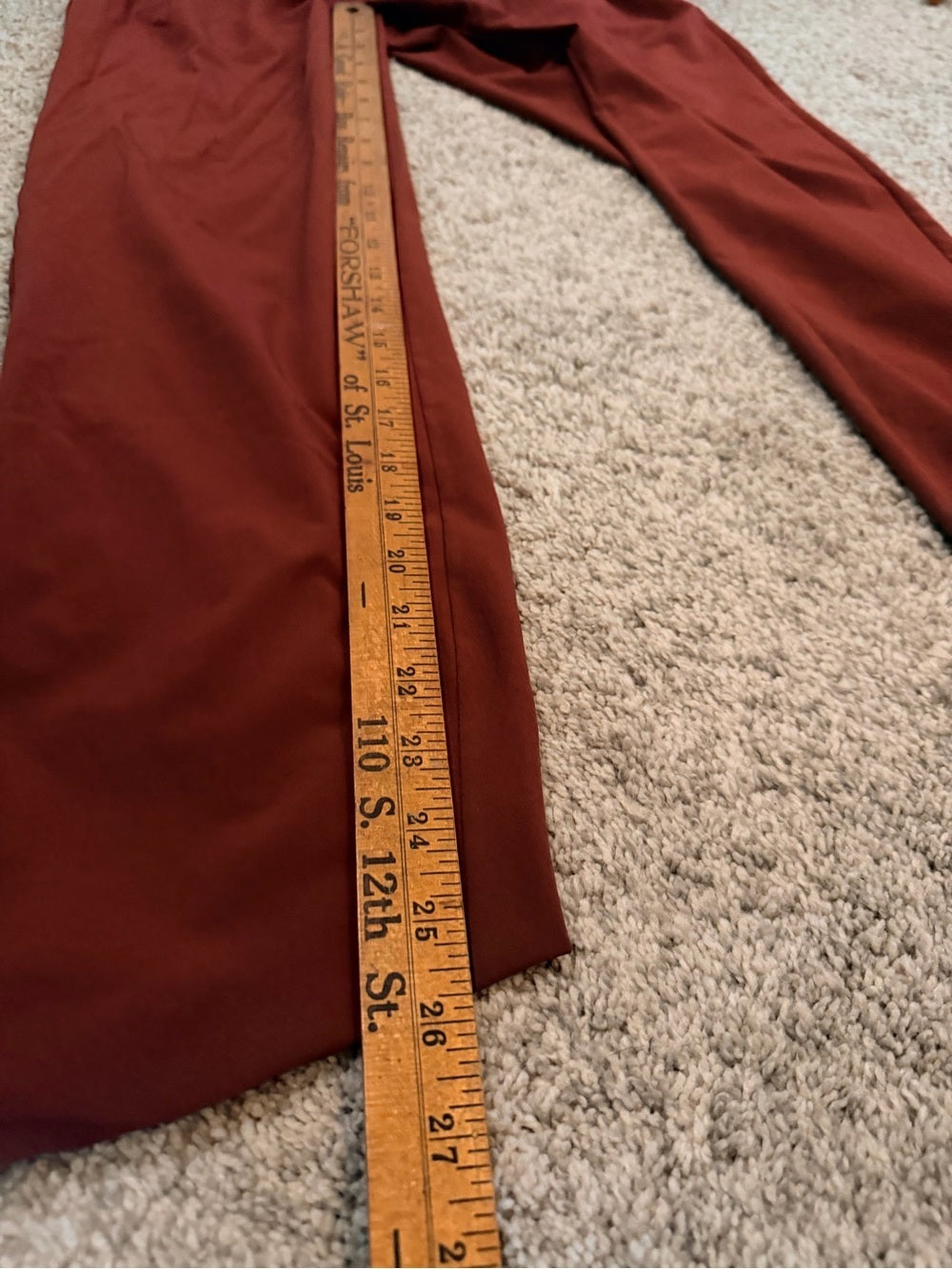 GT-0062 Athleta Belted Paperbag Waist Pants Rust Size 0