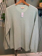 GT-0065 LOFT Outlet Soft Mint Green Crewneck Sweater Size L NWT