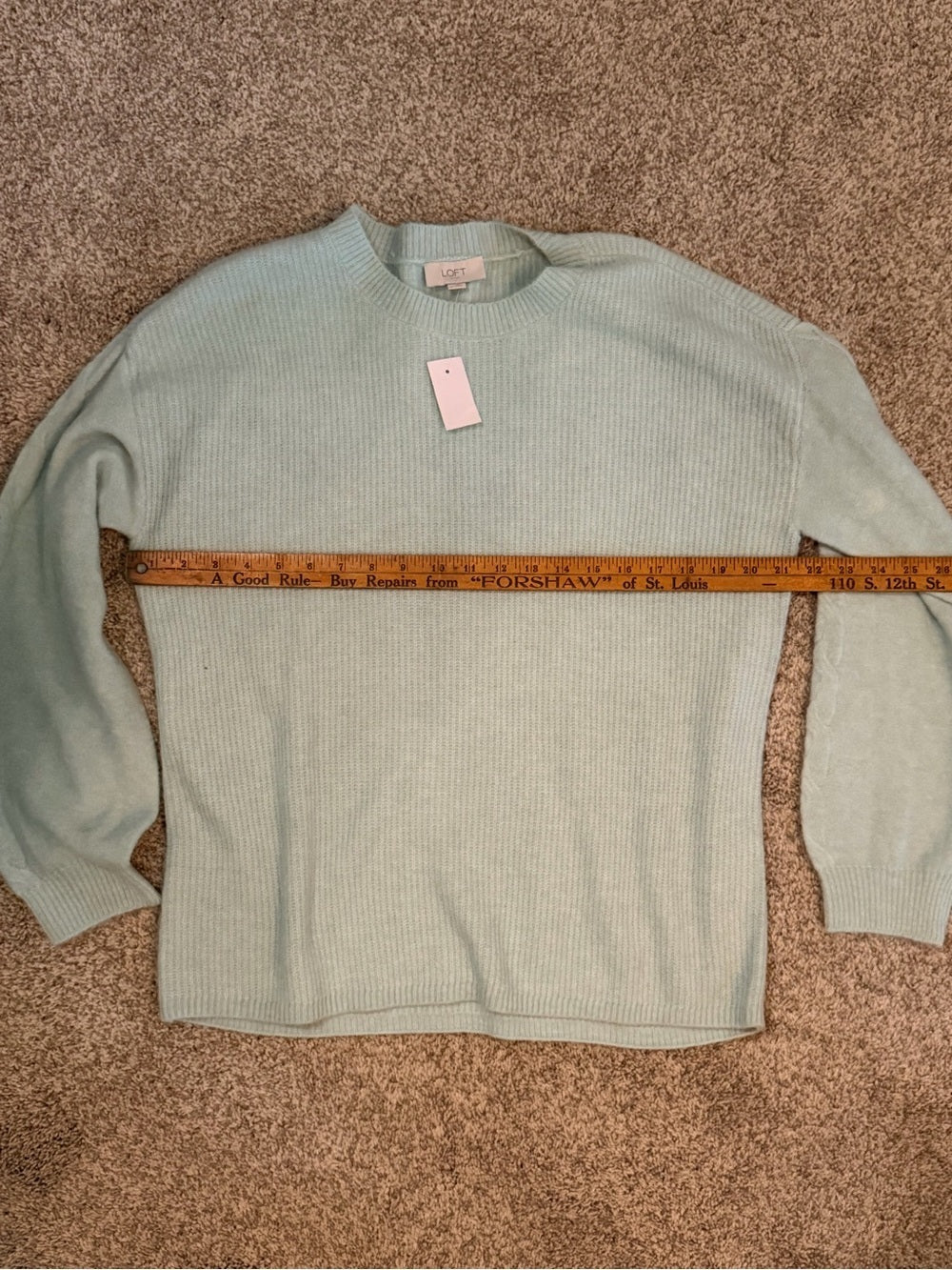 GT-0065 LOFT Outlet Soft Mint Green Crewneck Sweater Size L NWT