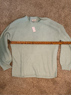 GT-0065 LOFT Outlet Soft Mint Green Crewneck Sweater Size L NWT