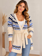 St. John’s Bay Fair Isle Belted Cardigan Sweater NWT Size L
