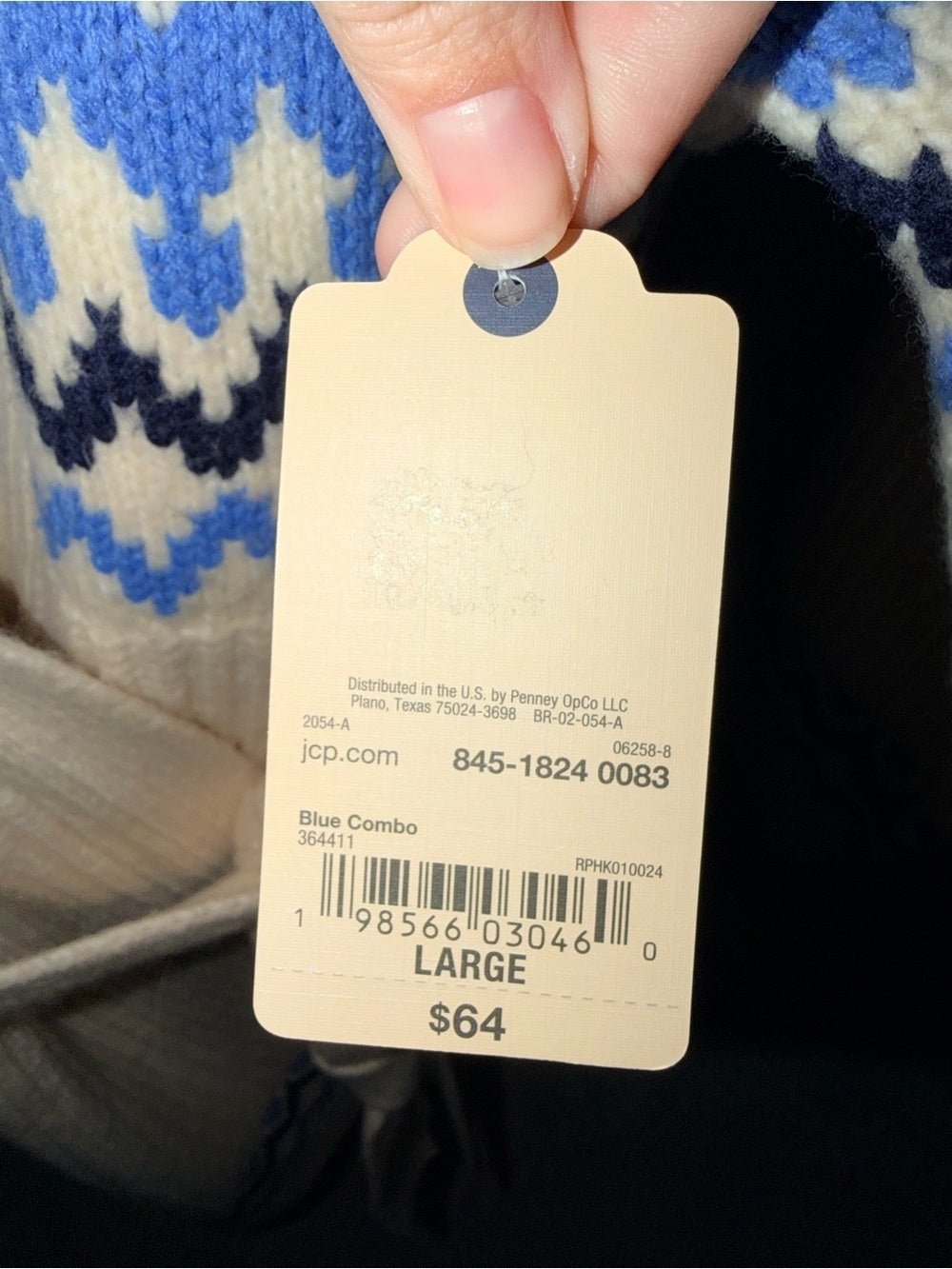 St. John’s Bay Fair Isle Belted Cardigan Sweater NWT Size L