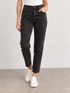 GT-0068 Old Navy O.G. Straight High-Rise Black Jeans Size 12 Tall