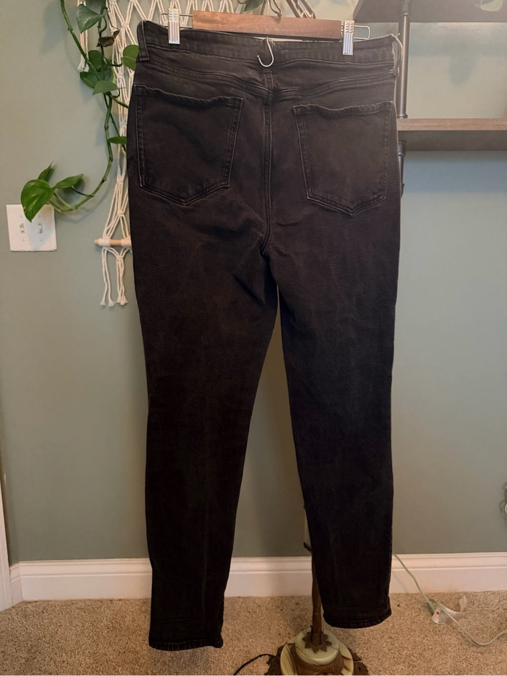 GT-0068 Old Navy O.G. Straight High-Rise Black Jeans Size 12 Tall