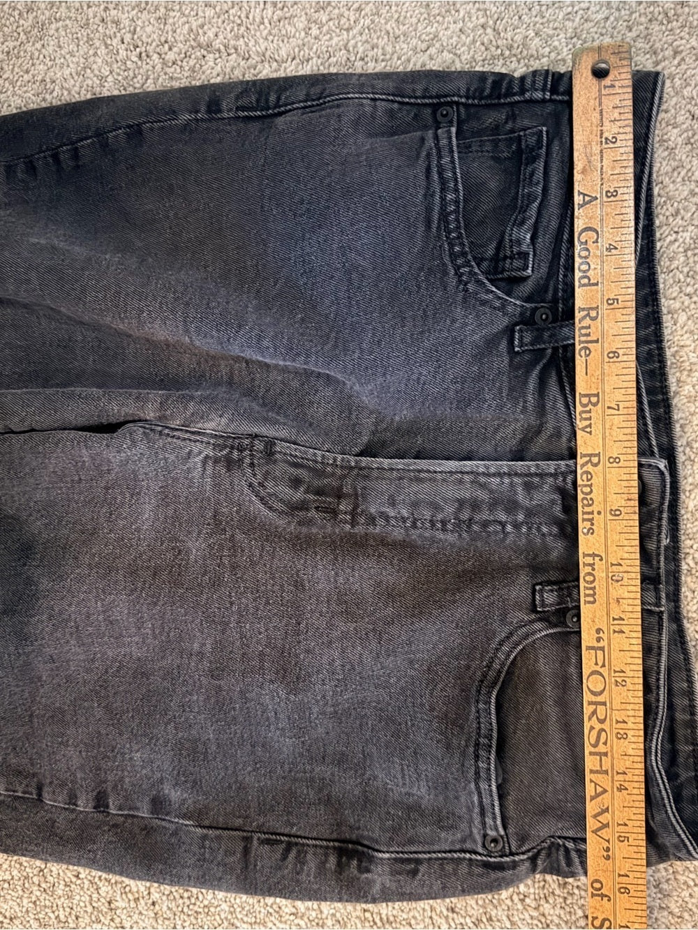 GT-0068 Old Navy O.G. Straight High-Rise Black Jeans Size 12 Tall