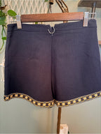 GT-0069 The Clothing Company Embroidered Navy High-Waisted Shorts Size S