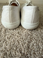 Superga White Embossed Leather Sneakers Size 8.5