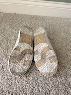 Superga White Embossed Leather Sneakers Size 8.5