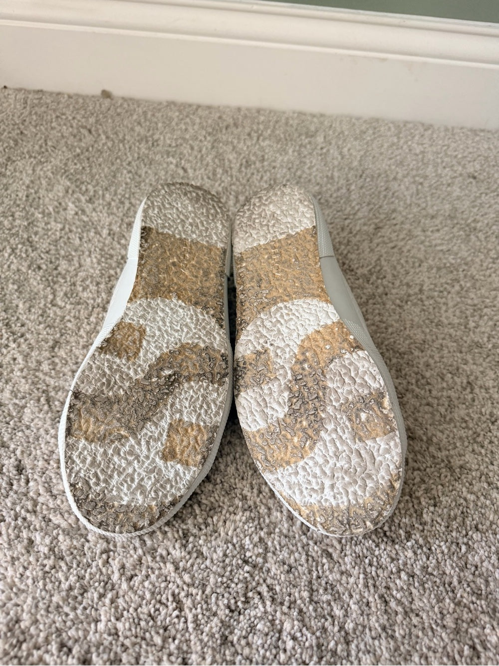 Superga White Embossed Leather Sneakers Size 8.5