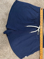 GT-0160 Vuori Navy Pull On Athletic Shorts Drawstring Dolphin Hem Pockets