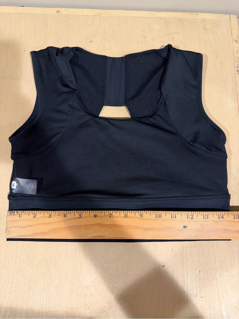 GT-0230 Forme Black Open Back Posture Support Cropped Athletic Top XL