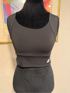 GT-0230 Forme Black Open Back Posture Support Cropped Athletic Top XL