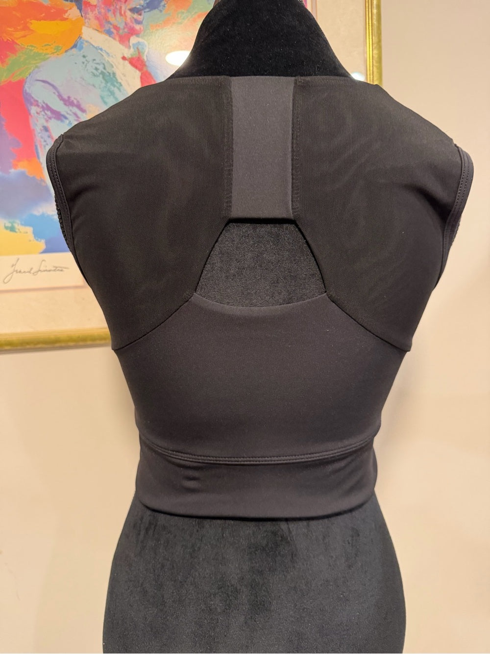 GT-0230 Forme Black Open Back Posture Support Cropped Athletic Top XL