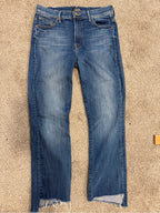 GT-0229 MOTHER Insider Crop Step Fray Jeans 29 Not Rough Enough