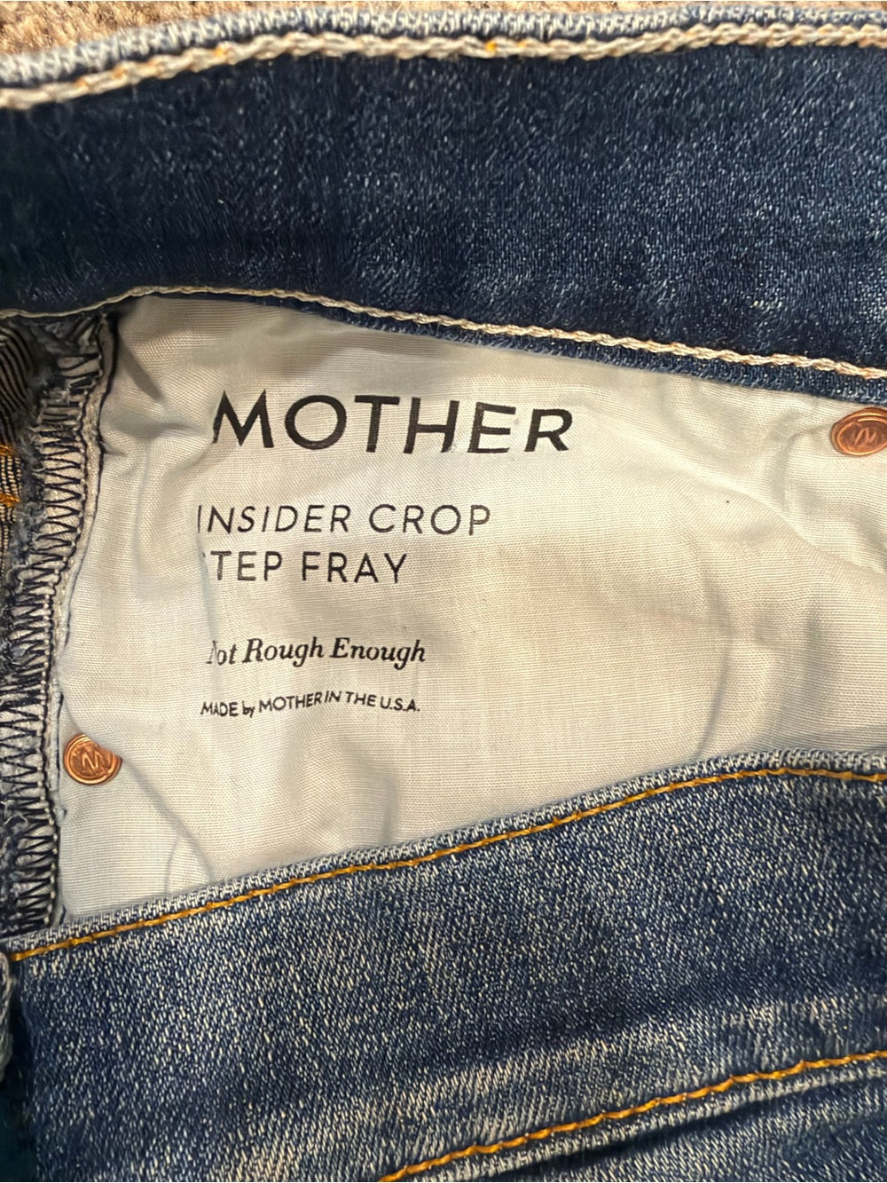 GT-0229 MOTHER Insider Crop Step Fray Jeans 29 Not Rough Enough