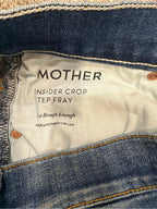 GT-0229 MOTHER Insider Crop Step Fray Jeans 29 Not Rough Enough
