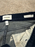 GT-0149 FRAME Le High Straight Jeans 30 Dark Wash Distressed Raw Hem