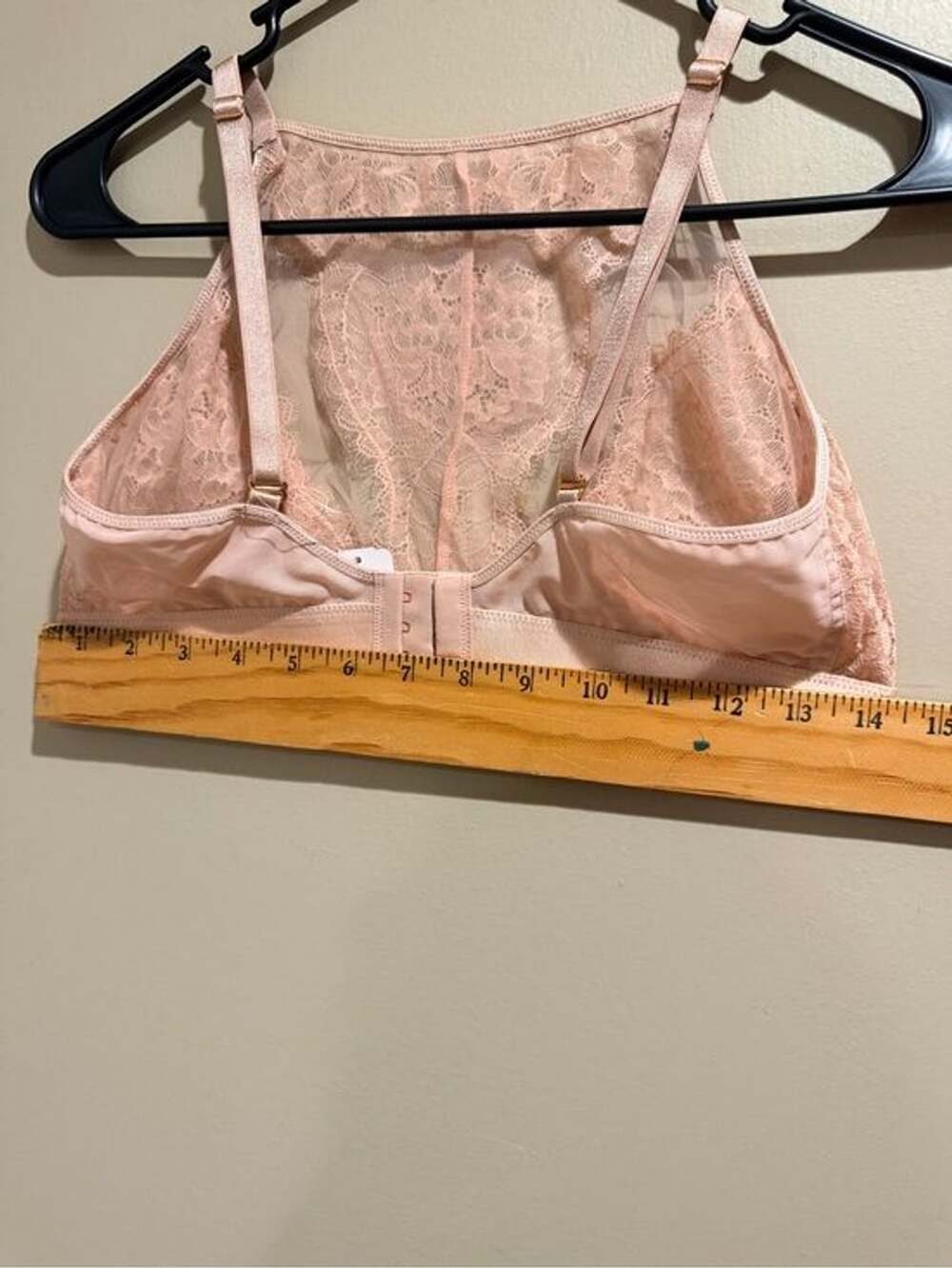 0014-Soma Breathtaking High Neck Lace Bralette Adore Rose Size L NWT