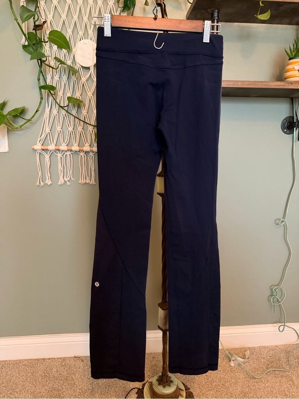 GT-0058 Lululemon Groove High Rise Flare Yoga Pants Navy Blue Size 4