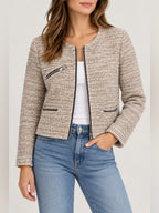 GT-0084 — MNG Mango Casual Bouclé Tweed Zip Jacket XL