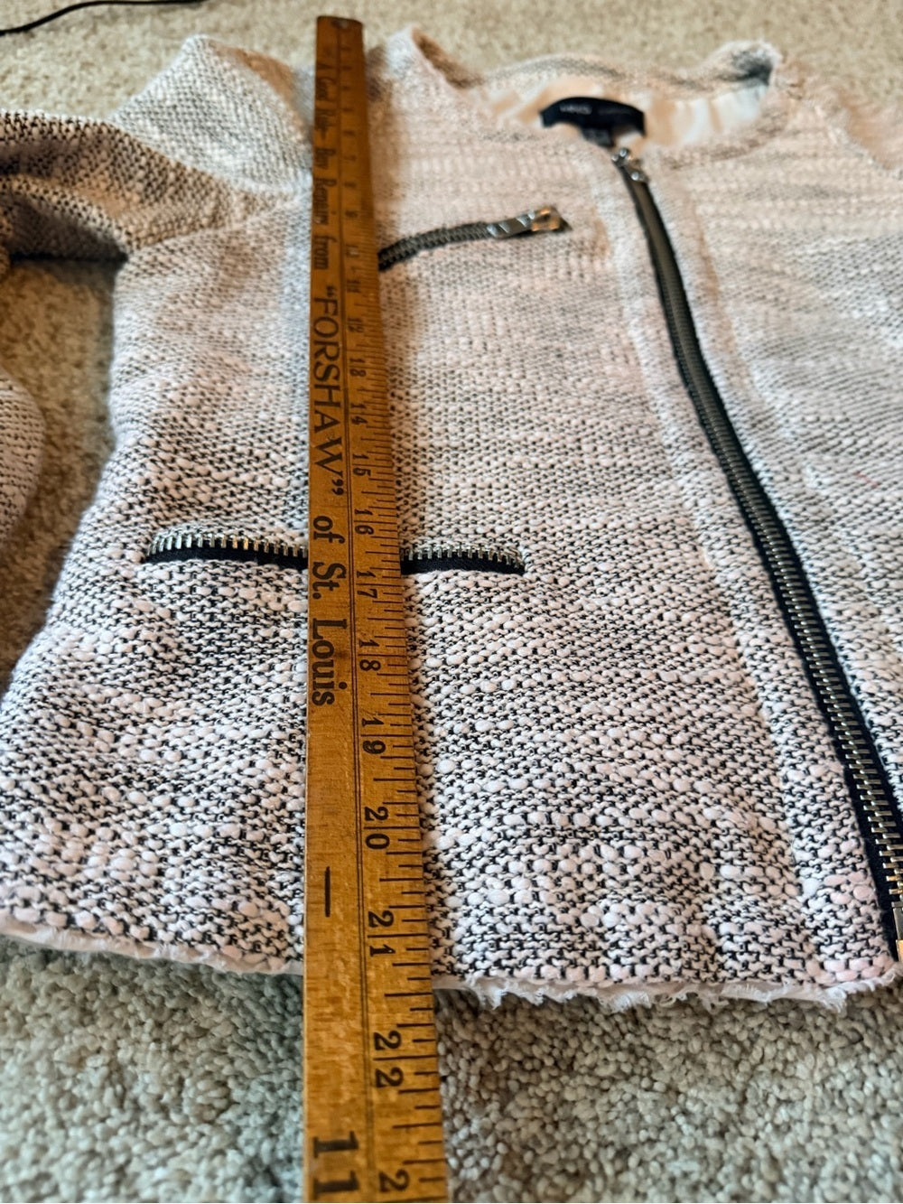 GT-0084 — MNG Mango Casual Bouclé Tweed Zip Jacket XL