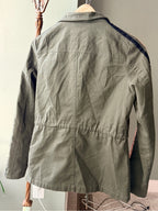 GT-0092 | Peyton Jensen Olive Utility Jacket Leopard Stripe Size S