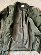 GT-0092 | Peyton Jensen Olive Utility Jacket Leopard Stripe Size S