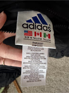 Vintage Adidas Reversible Hooded Jacket Black Gray 3-Stripe Size M