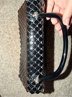 GT-0096 | Vintage Whiting & Davis Black Metal Mesh Lucite Handle Handbag